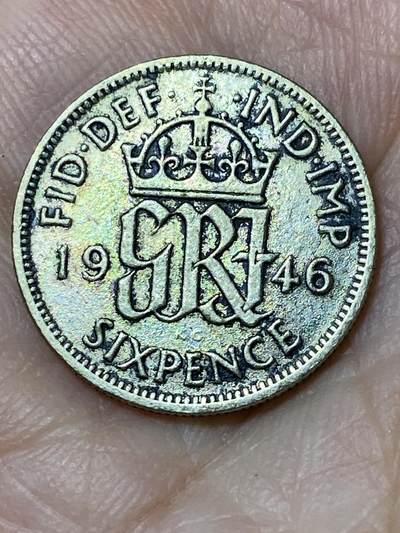 2026年第三十一场(总第二百场)英国一线回流散币新春特拍第三场(免佣金) - 英国🇬🇧1946年6便士银币(乔治六世第一版关门年，500银)