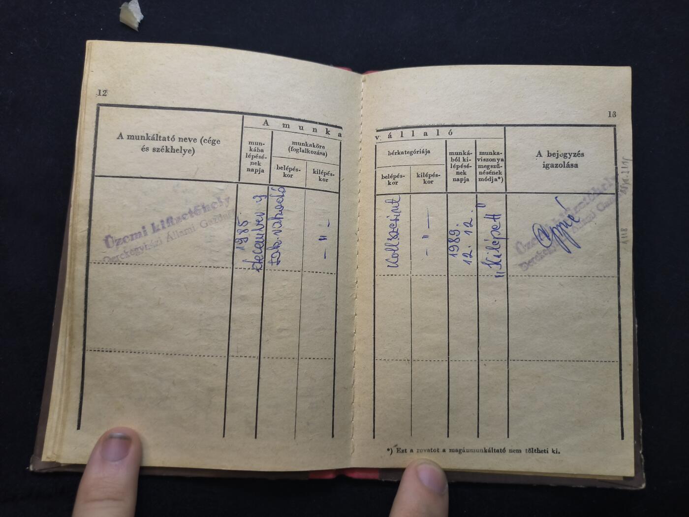 云宸嘉赏-勋臻佳藏新年快速场次（快拍 低佣 一元一手）（新年期间快递正常发） 匈牙利人民共和国职工劳动档案 持证人：Pohner János（波纳・亚诺什） 详细看简介