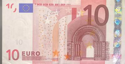 回流0301 - 德国（序列号首字母“X”代表德国） 2002年版10欧元（¥76）