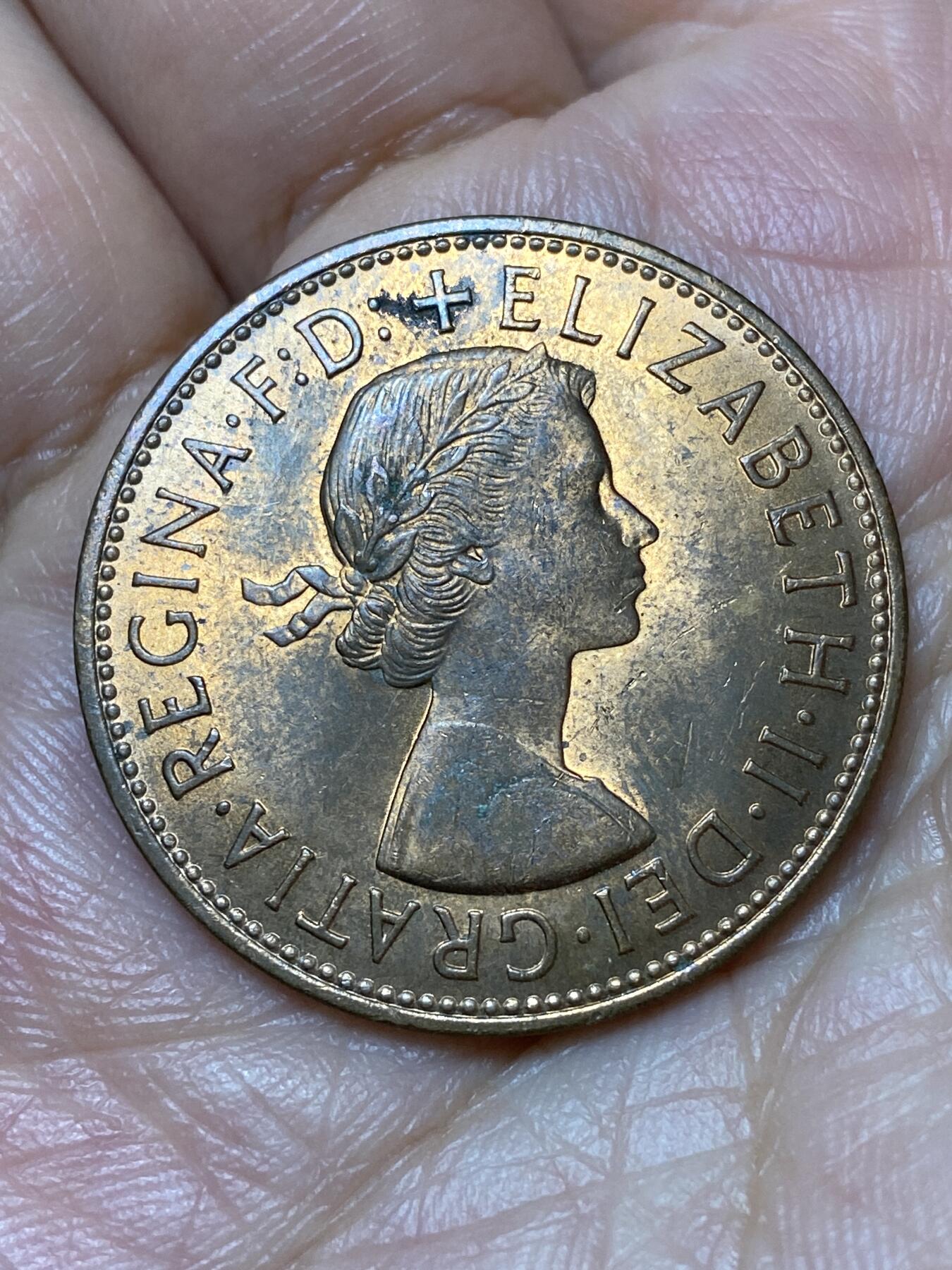 2026年第三十一场(总第二百场)英国一线回流散币新春特拍第三场(免佣金) 带光好品–英国🇬🇧1967年1便士(伊丽莎白二世青年桂冠第二版，普制币关门年)