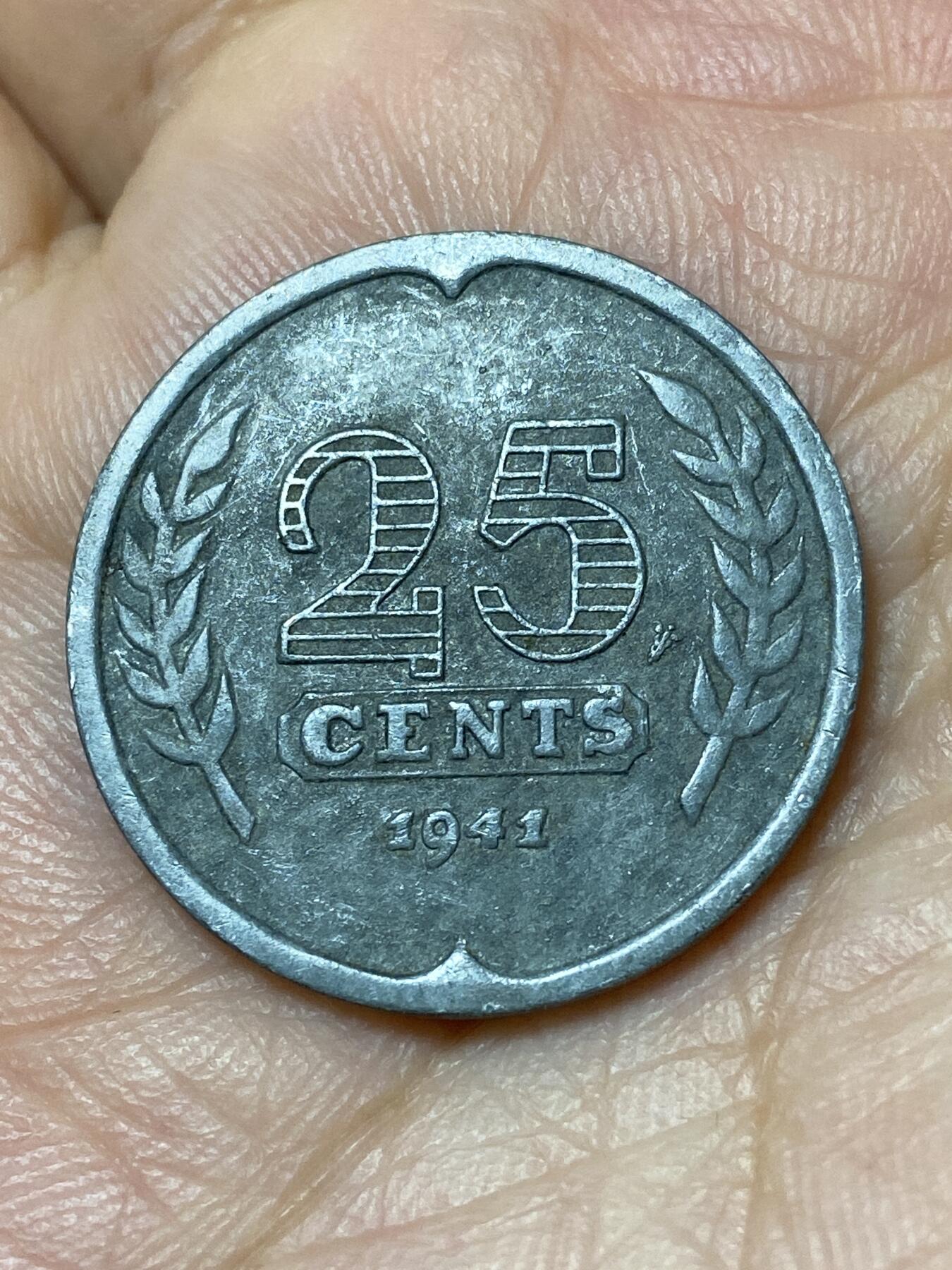 2026年第三十一场(总第二百场)英国一线回流散币新春特拍第三场(免佣金) 荷兰🇳🇱1941年25分(二战德国占领时期)