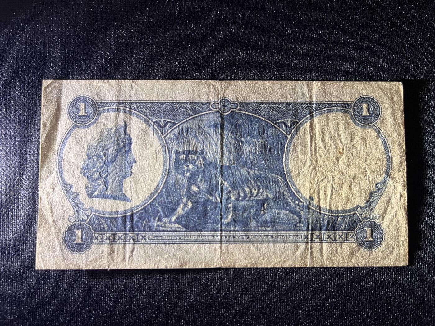 世界各国纸币拍卖 1935年英属海峡殖民地1元 新加坡马来西亚老纸币原票 实物图