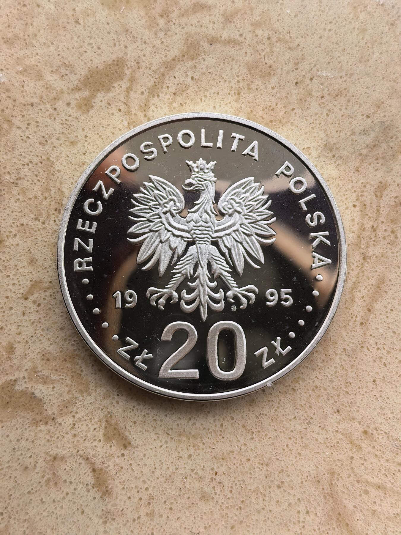 道一币馆币章第一百六十七场 波兰1995年亚特兰大奥运会20兹罗提精制银币  31.1g 925s 16000