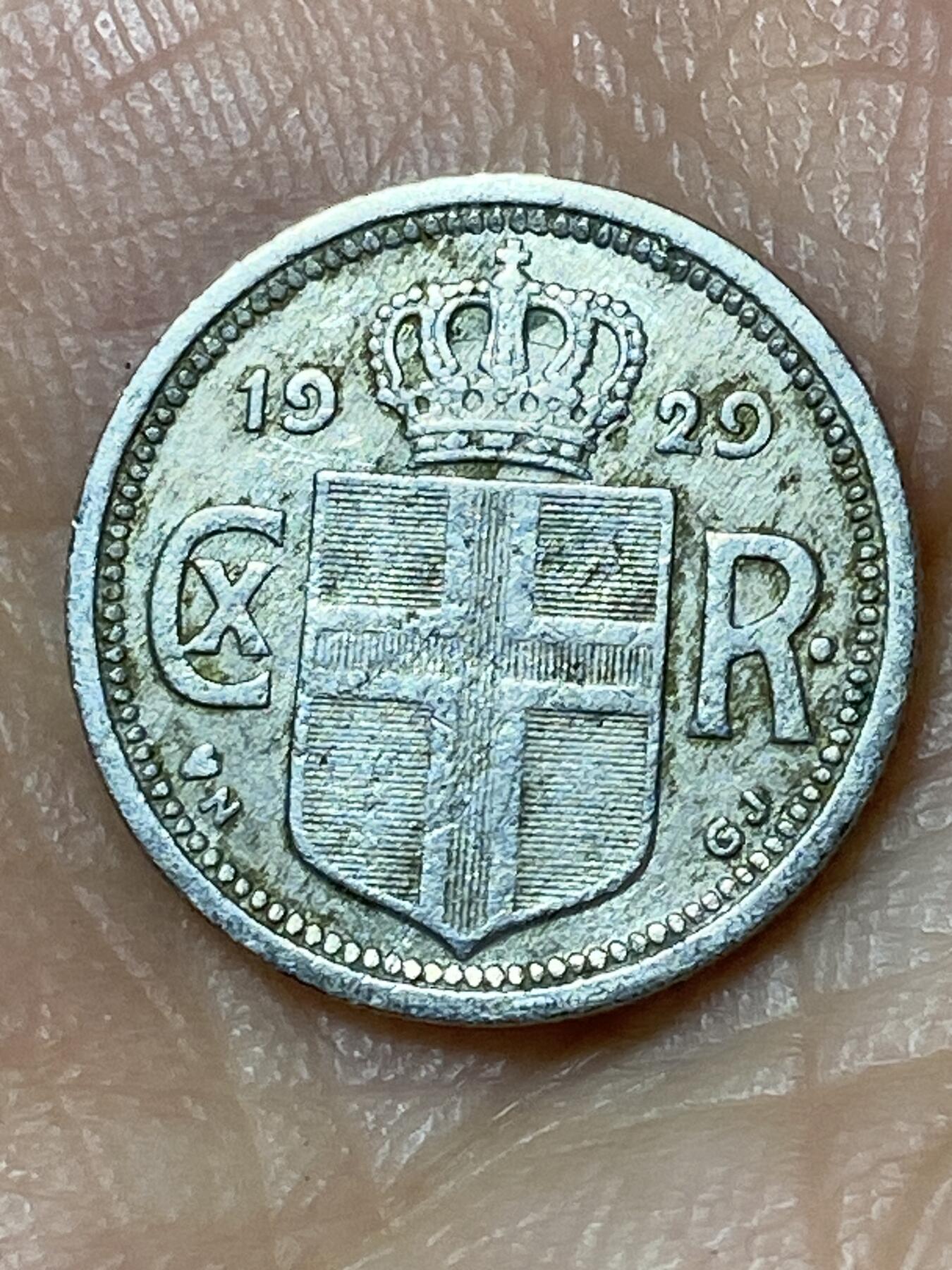 2026年第三十一场(总第二百场)英国一线回流散币新春特拍第三场(免佣金) 丹属冰岛王国🇮🇸1929年10奥拉(克里斯蒂安十世第一版，N; GJ版)