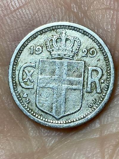 2026年第三十一场(总第二百场)英国一线回流散币新春特拍第三场(免佣金) 丹属冰岛王国🇮🇸1929年10奥拉(克里斯蒂安十世第一版，N; GJ版)