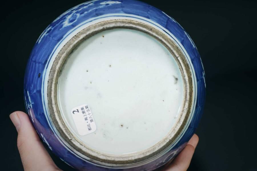 上海都达杂项专场三十六【年后发货全场包邮】 青花留白冰梅罐85-2