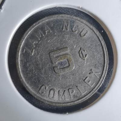 沼泽如烟--第1003场 - 美国驻日陆军座间基地（Camp Zama）的5美分军事代用币（Military Token）。