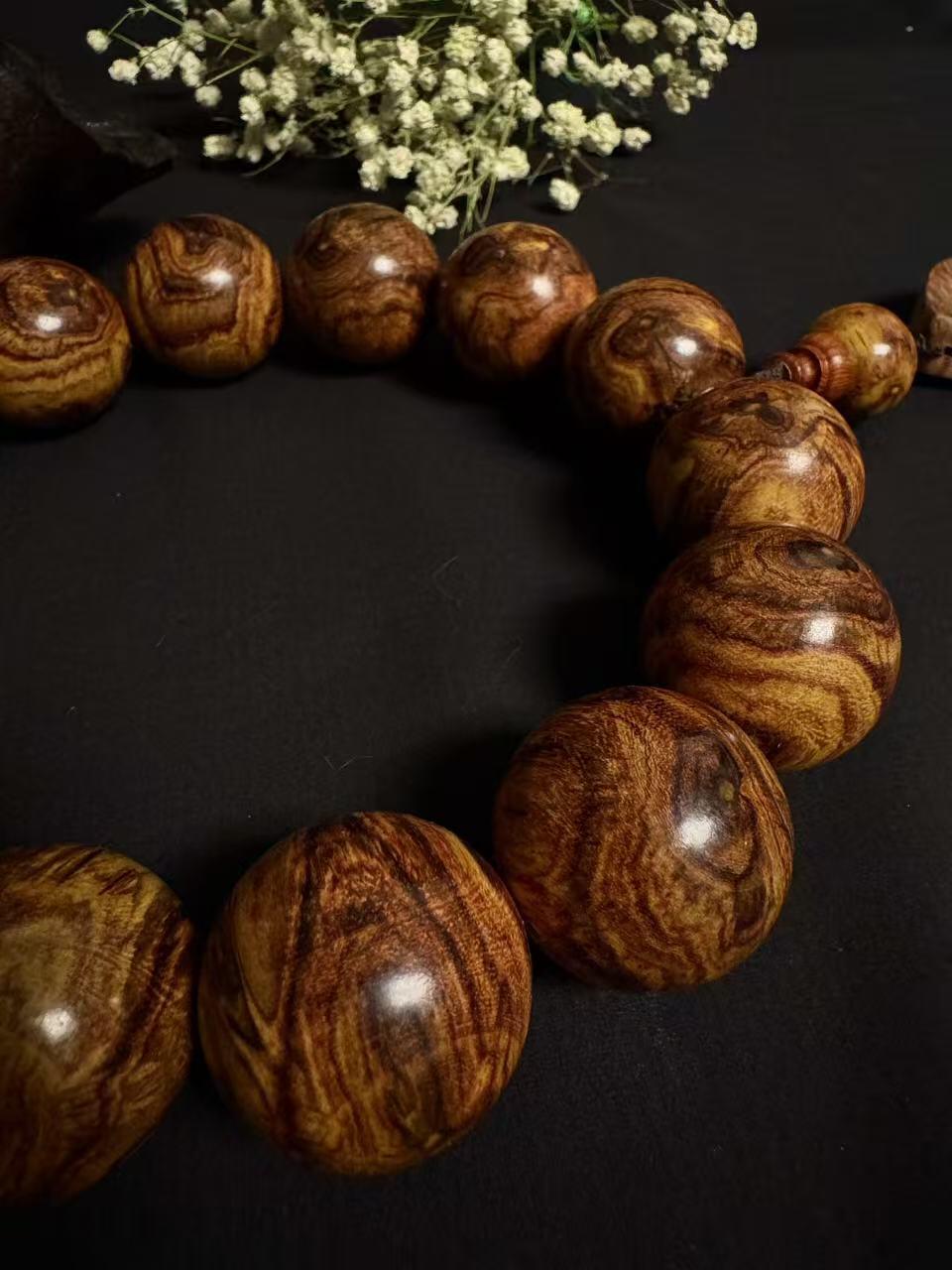 零元拍：海南黄花梨虎皮纹豪华大手持3.0/14粒