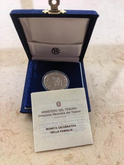 道一币馆币章第一百六十七场 - 原盒证 意大利1987年国际家庭年500里拉精制银币