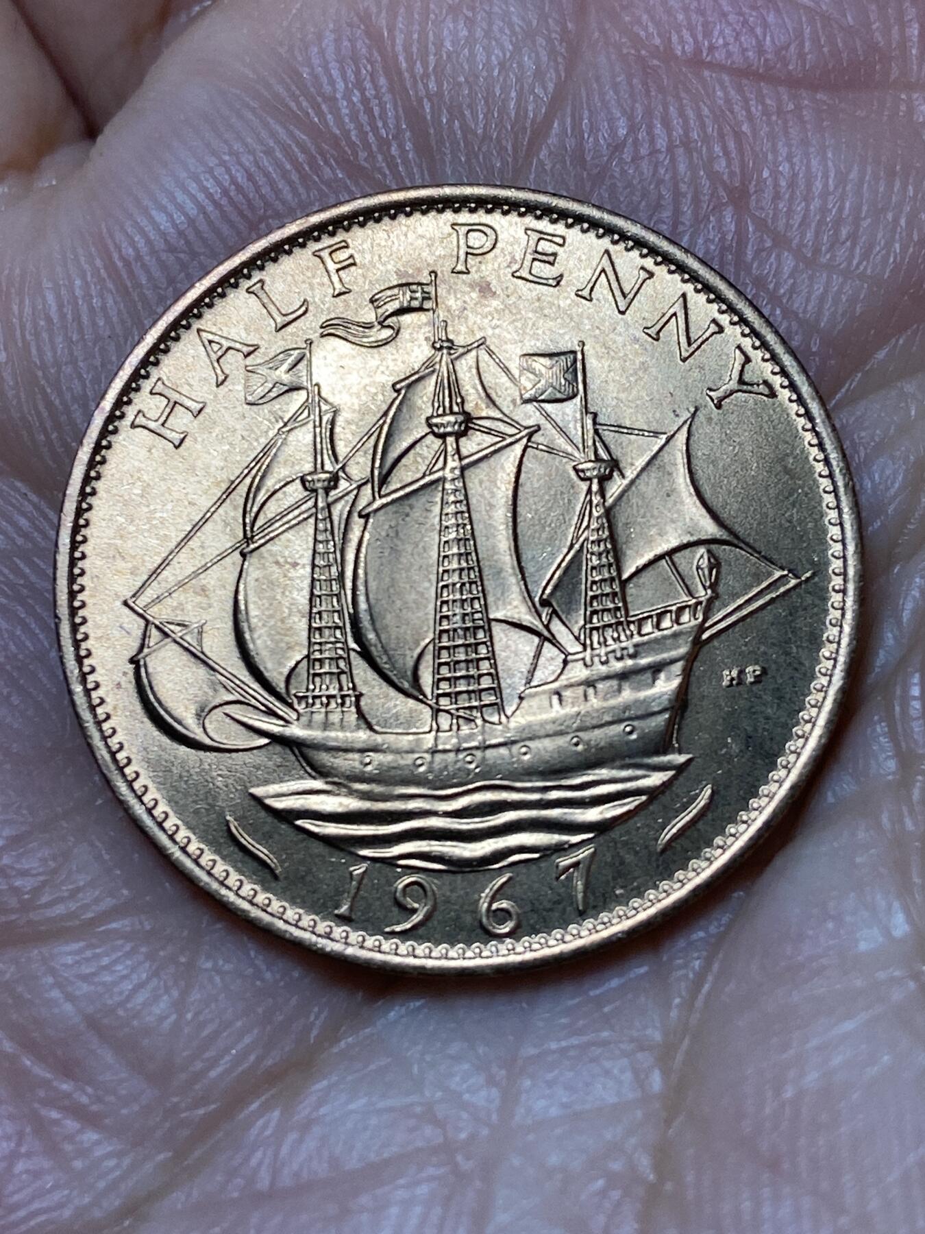 2026年第三十一场(总第二百场)英国一线回流散币新春特拍第三场(免佣金) 原光好品–英国🇬🇧1967年半便士(伊丽莎白二世青年桂冠第二版，普制币关门年)