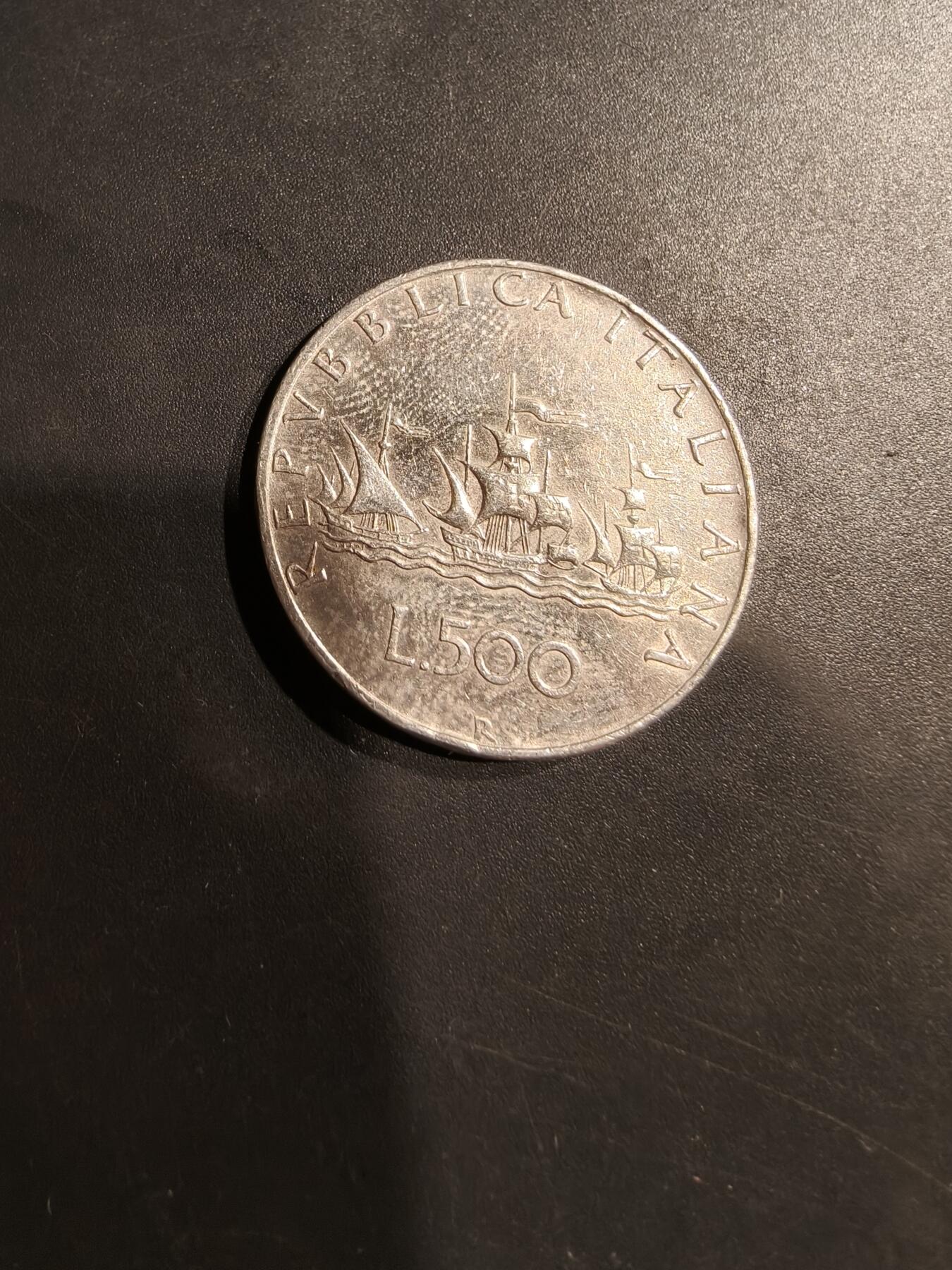 老王徽章第184期 意大利共和国500里拉银币    835银   11g