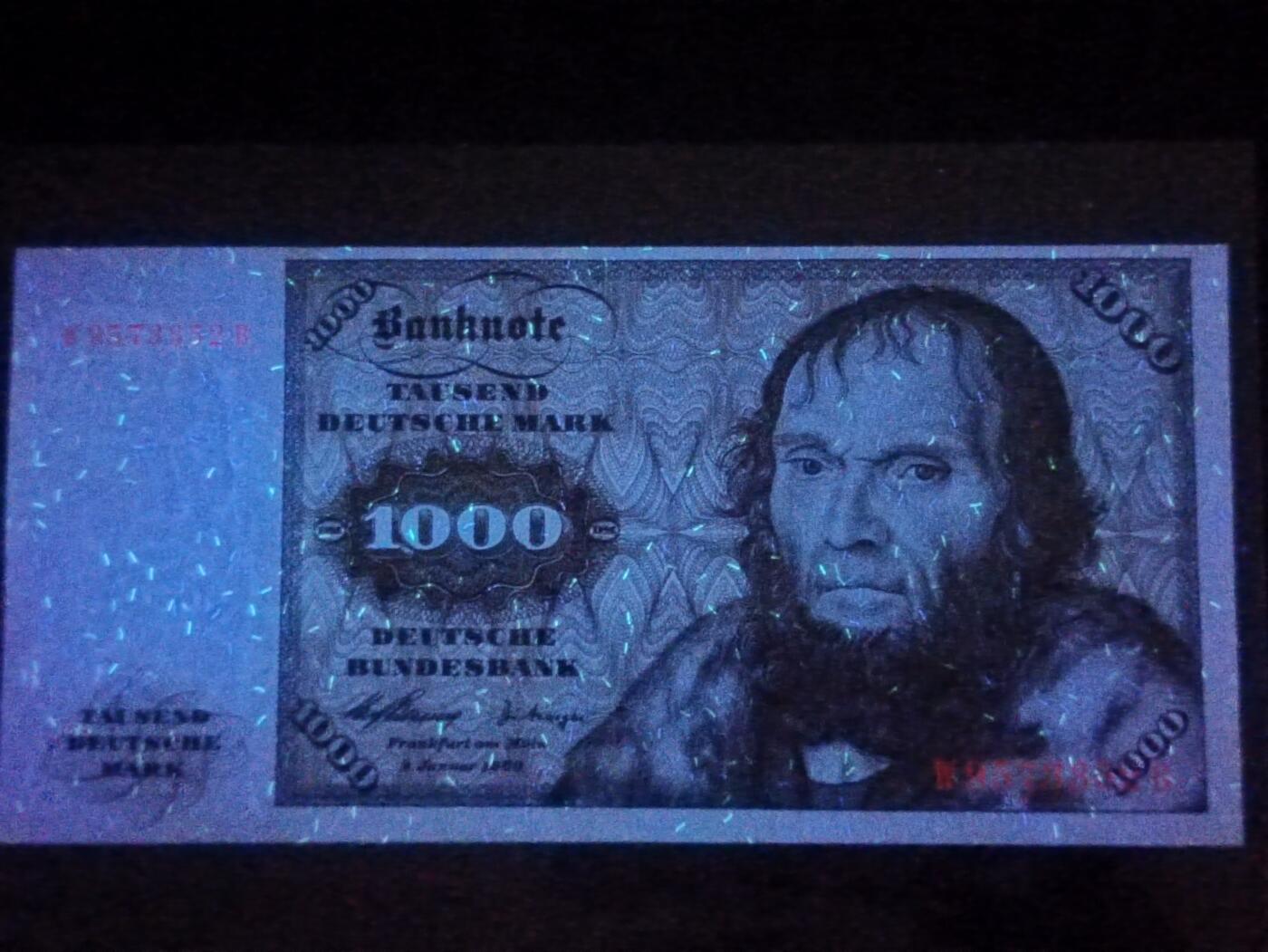 【年后首拍！】2026二月第三期，总217期 【被鸽补拍】德国1960年1000马克AUNC，舍那的自画像和林堡，此版本最高面值，经典的德国马克战后品种之一