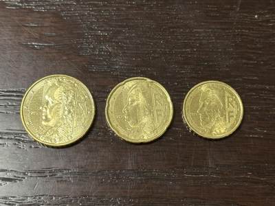 丙午马年开年第一场 - 法国2024年欧元纪念币，一组三枚！极美的品相！