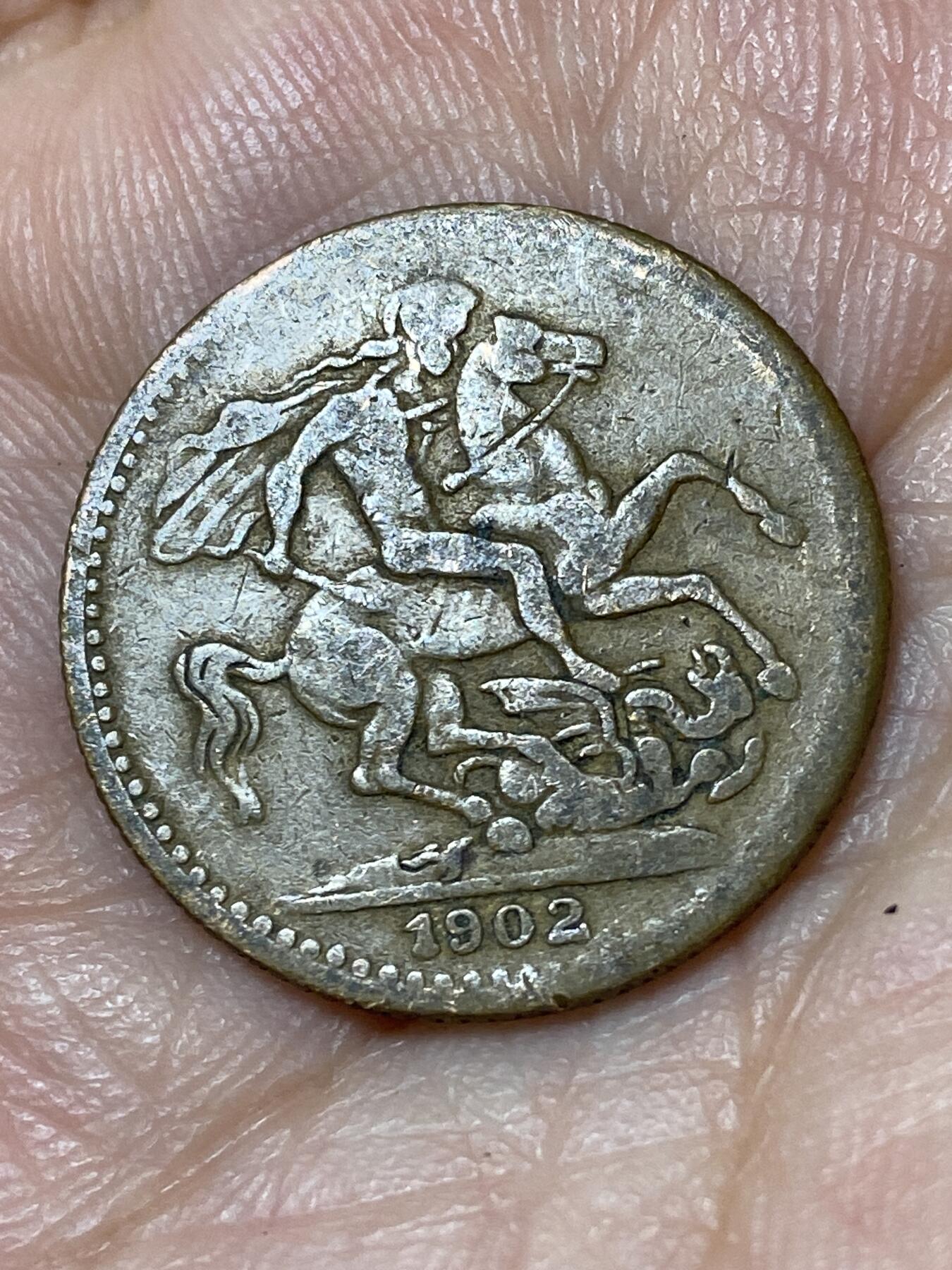 2026年第三十一场(总第二百场)英国一线回流散币新春特拍第三场(免佣金) 英国🇬🇧1902年1法新代币(爱德华七世时期，法新型马剑代币)