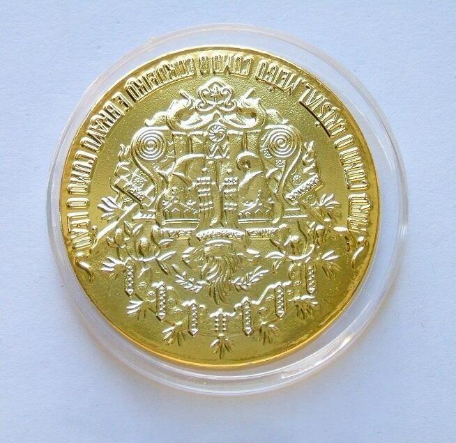 法国纪念世界伟人圣雄甘地 高浮雕精制大镀金章 40MM