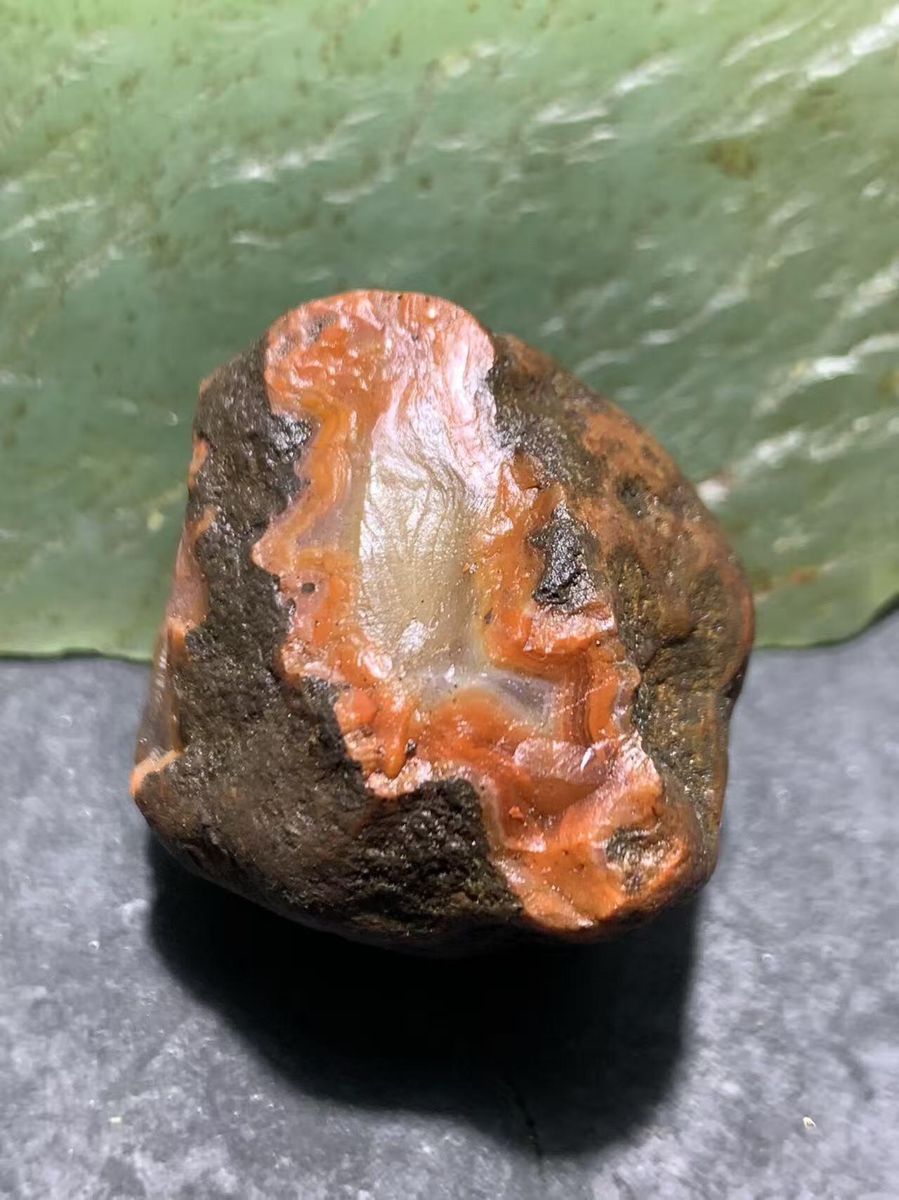 精美川料红皮开窗料荔枝冻南红玛瑙原石一颗