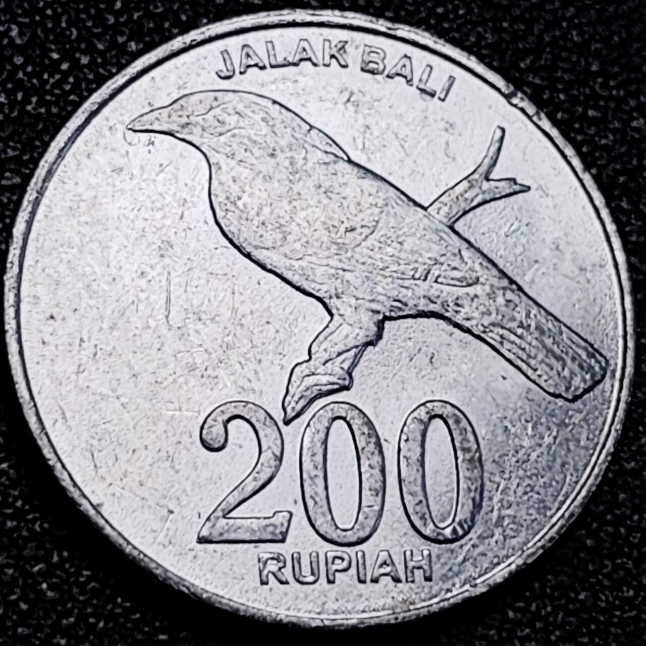 泉币菌-第195场- 新年快乐 新年第三场 本场拍品多 请提前出价 2003年 印度尼西亚200 巴厘岛八哥 25mm 铝币