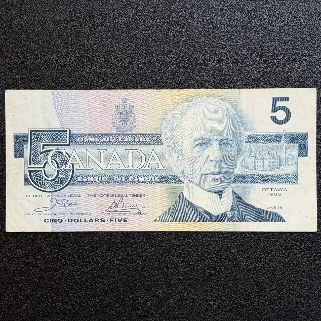 ＜星葵🌻钱币社＞非全新纸币场第70期·3月1日发货 加拿大1986年5元纸币