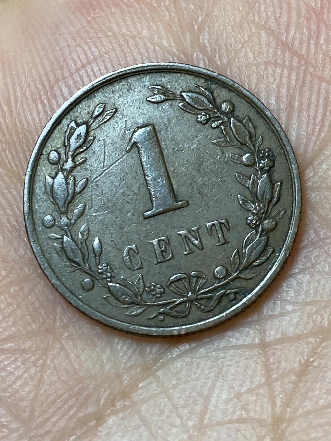 2026年第三十一场(总第二百场)英国一线回流散币新春特拍第三场(免佣金) 荷兰🇳🇱1900年1分(威廉明娜女王第一版，Halberd–长戟标，Large date–大年份版)