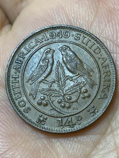 2026年第三十一场(总第二百场)英国一线回流散币新春特拍第三场(免佣金) - 好品–英属南非1949年1/4便士(等值1法新，乔治六世第二版)