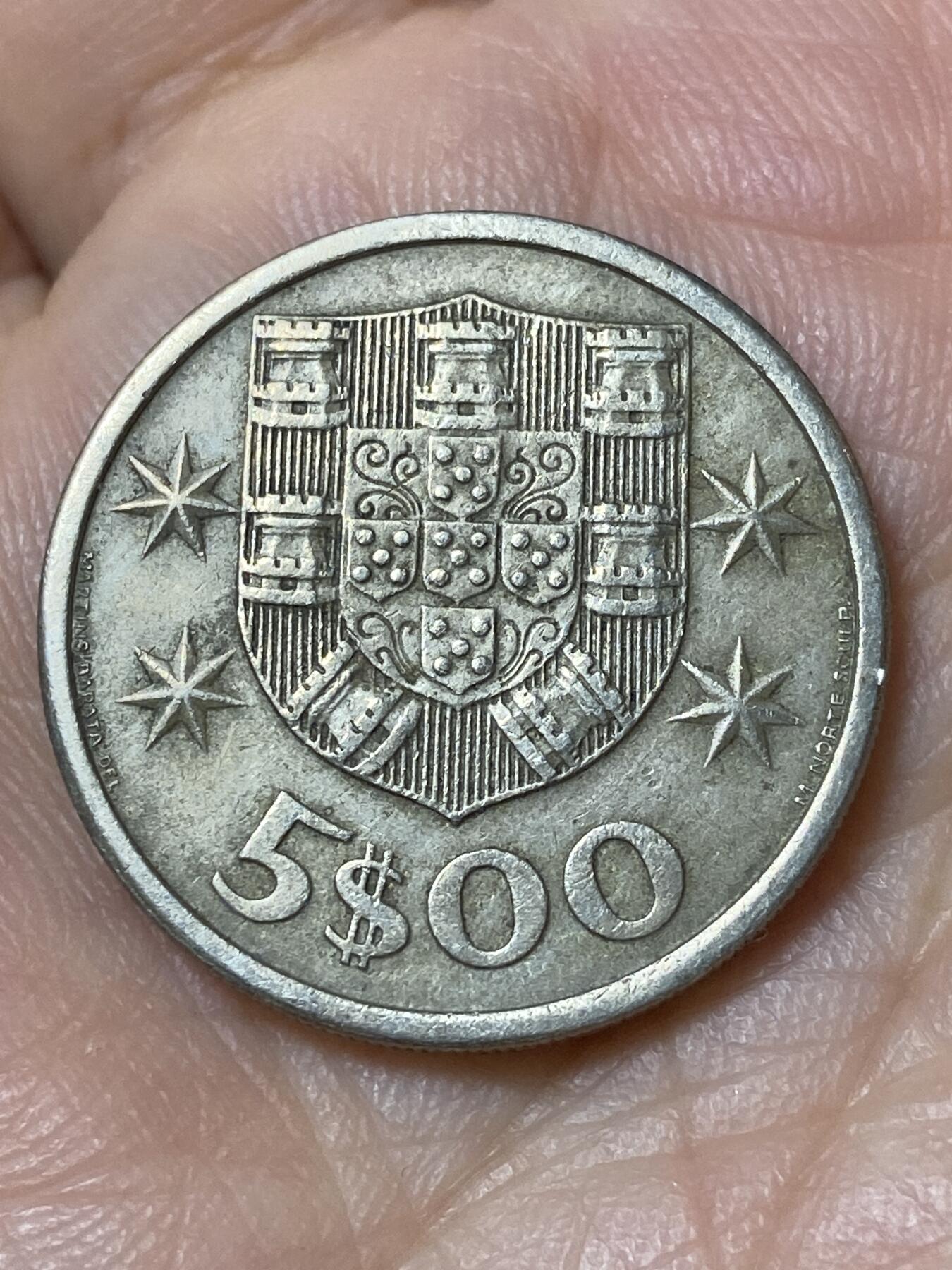 2026年第三十一场(总第二百场)英国一线回流散币新春特拍第三场(免佣金) 葡萄牙🇵🇹1968年5埃斯库多(共和国时期第五套早期年份)