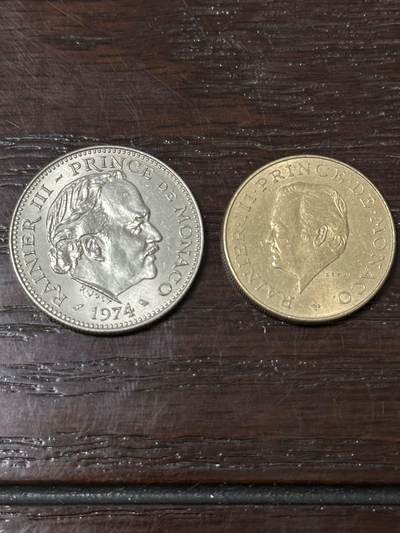丙午马年开年第一场 - 摩纳哥法郎，一组两枚！极美品相！