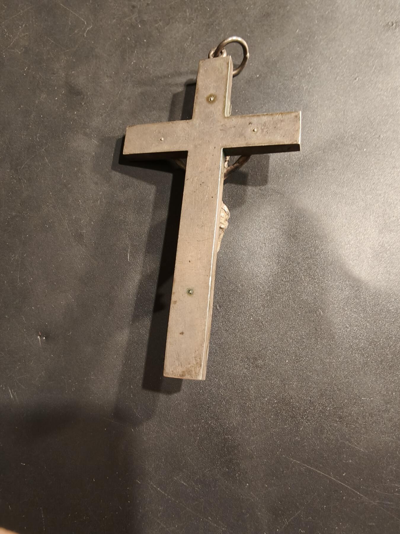 老王徽章第184期 法国天主教会十字架    大型尺寸90×45mm     螃蟹银标     21.3g