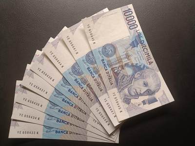 【年后首拍！】2026二月第三期，总217期 - 意大利1984版10000里拉UNC—UNC-批量八张含一张豹子号