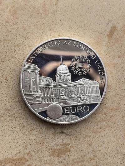 道一币馆币章第一百六十七场 - 匈牙利1997加入欧盟一体化2000福林精制银币 31.46g 925s