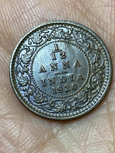 2026年第三十一场(总第二百场)英国一线回流散币新春特拍第三场(免佣金) - 包浆好品–英属印度1920年1/12安娜(乔治五世时期，c版加尔各答造)