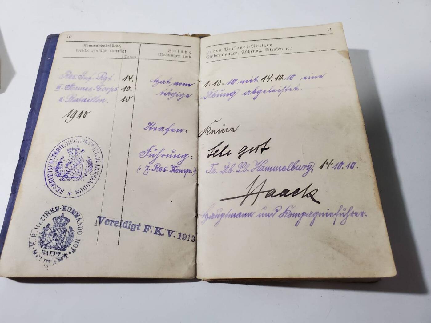 韵星假日军品类拍卖第42期 -- Rimey Holidays Militaria Auction 42 德意志帝国巴伐利亚王国士兵证带战地备注/信件一套