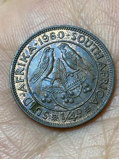 2026年第三十一场(总第二百场)英国一线回流散币新春特拍第三场(免佣金) - 带光好品–英属南非1960年1/4便士(等值1法新，伊丽莎白二世青年桂冠)
