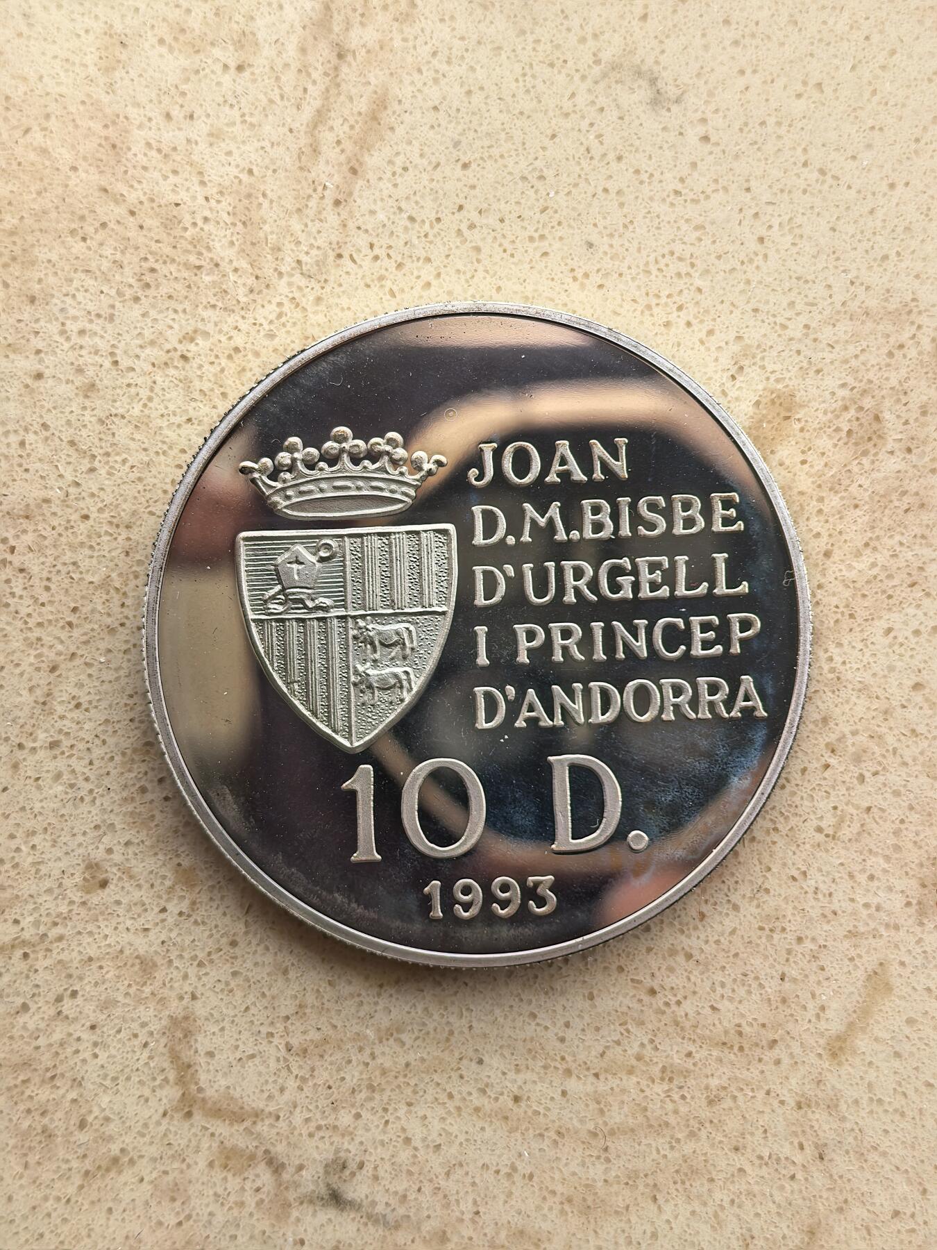 道一币馆币章第一百六十七场 安道尔1993年保护自然环境10第纳尔精制银币 31.47g 925S 15000