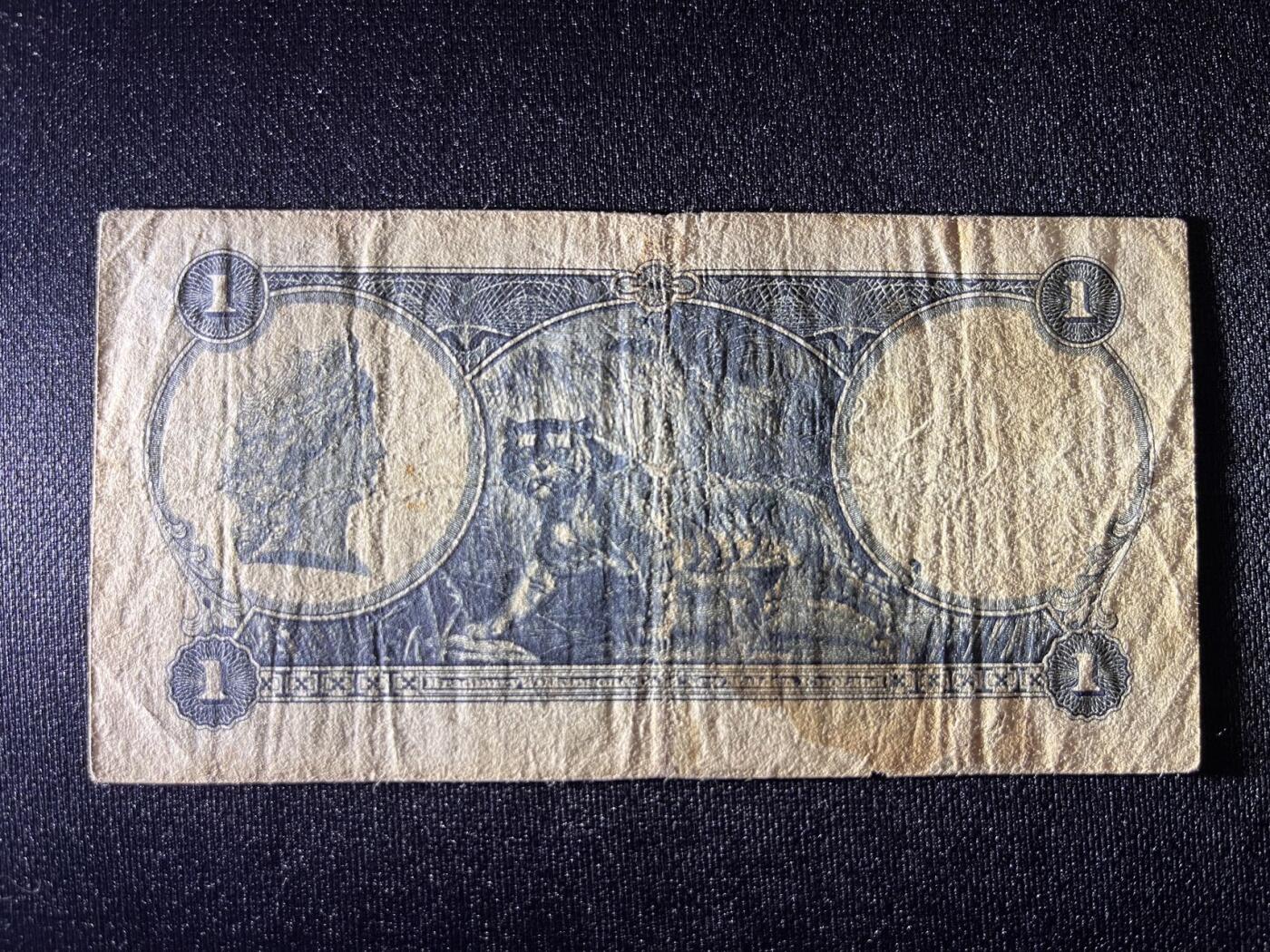 世界各国纸币拍卖 1935年英属海峡殖民地1元 新加坡马来西亚老纸币 原票实物图