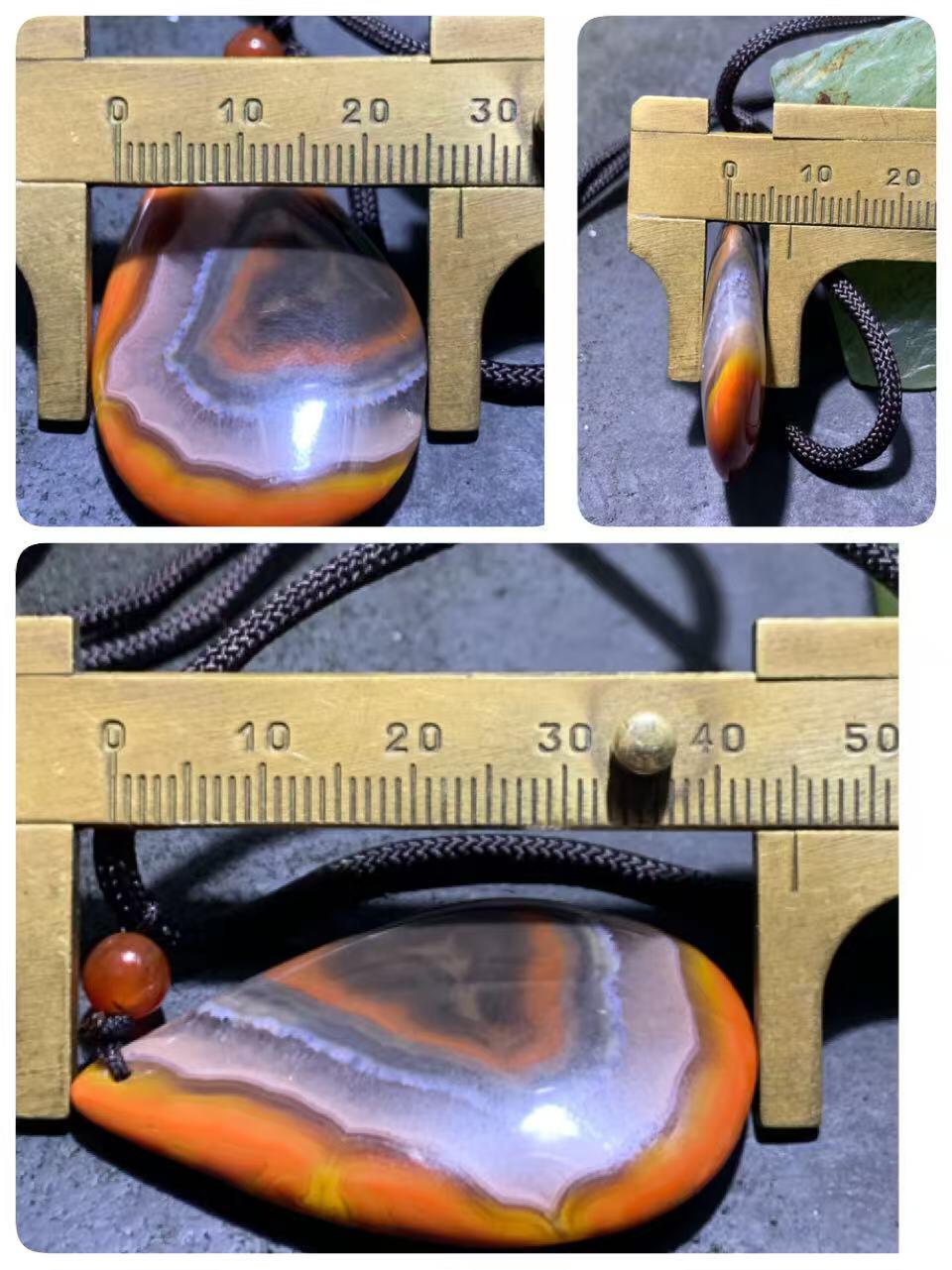 精美罕见冰飘冻料糖心飘朱砂点战国红玛瑙吊坠一个，