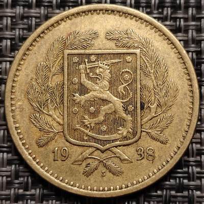 布加迪🐬～世界钱币(上海)🌾第 276 期 /  各国套币和散币 - 芬兰🇫🇮 1938年 20马克 31mm 大直径 ~C18