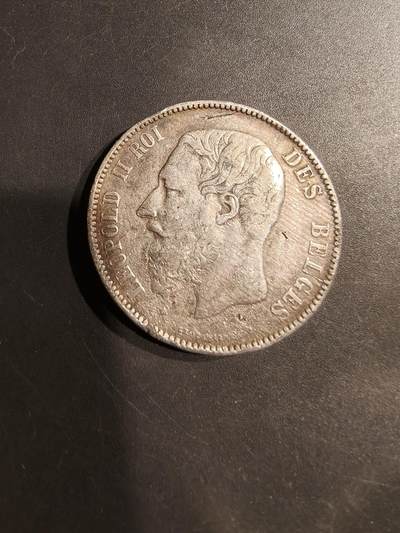 老王徽章第184期 - 比利时1868年5法郎学习币