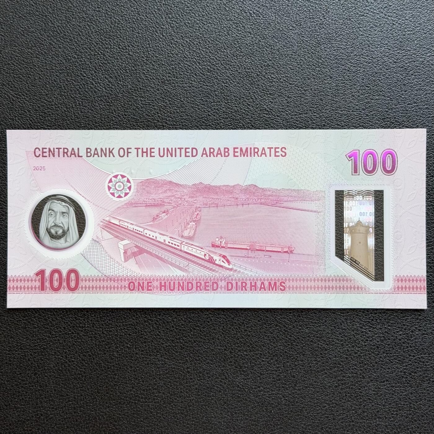 ＜星葵🌻钱币社＞非全新纸币场第70期·3月1日发货 UNC 阿联酋2025年100迪拉姆塑料钞