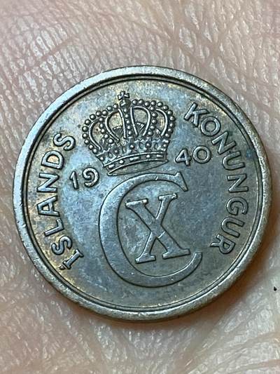 2026年第三十一场(总第二百场)英国一线回流散币新春特拍第三场(免佣金) 丹属冰岛王国🇮🇸1940年1厄尔(奥拉单数写法，克里斯蒂安十世第二版首发年)