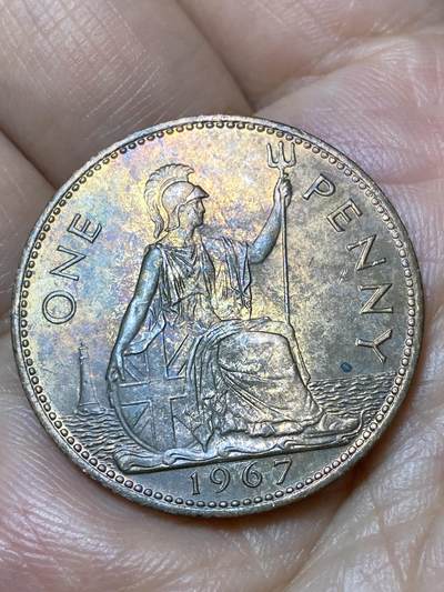 2026年第三十一场(总第二百场)英国一线回流散币新春特拍第三场(免佣金) - 带光好品–英国🇬🇧1967年1便士(伊丽莎白二世青年桂冠第二版，普制币关门年)