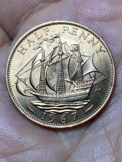 2026年第三十一场(总第二百场)英国一线回流散币新春特拍第三场(免佣金) - 原光好品–英国🇬🇧1967年半便士(伊丽莎白二世青年桂冠第二版，普制币关门年)
