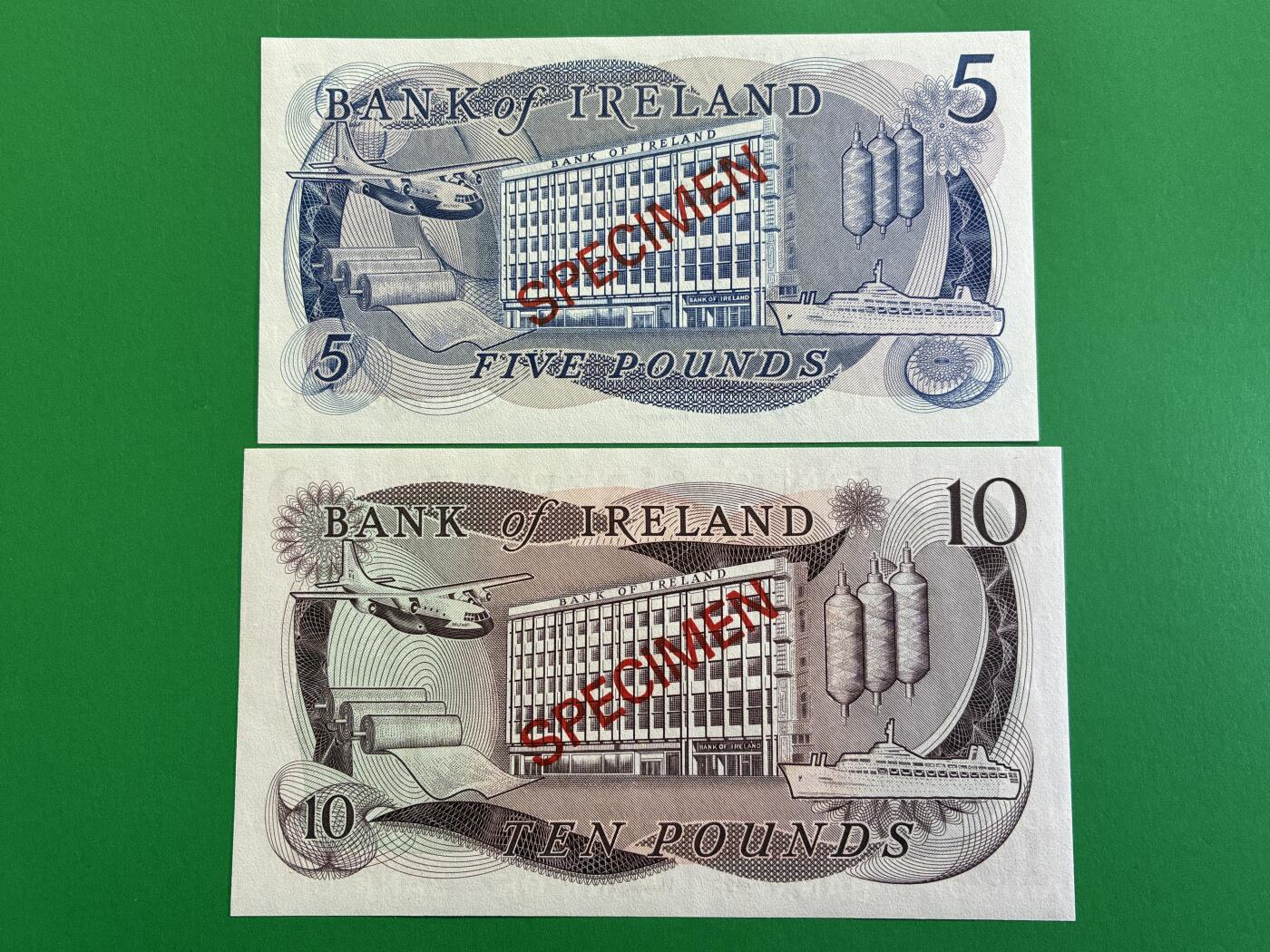 咖啡豆•收藏 2026年Mar_1st世界各国纸币样票拍卖 北爱尔兰 1-100镑 全新UNC同号 外国纸币样票 7枚一套