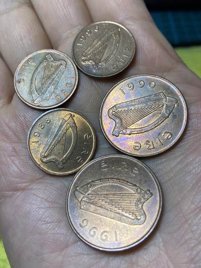 2026年第三十一场(总第二百场)英国一线回流散币新春特拍第三场(免佣金) 好品–爱尔兰🇮🇪5枚：1990年96年2便士，86年88年96年1便士(共和国第二套第一、第二版，无磁和有磁两个版)