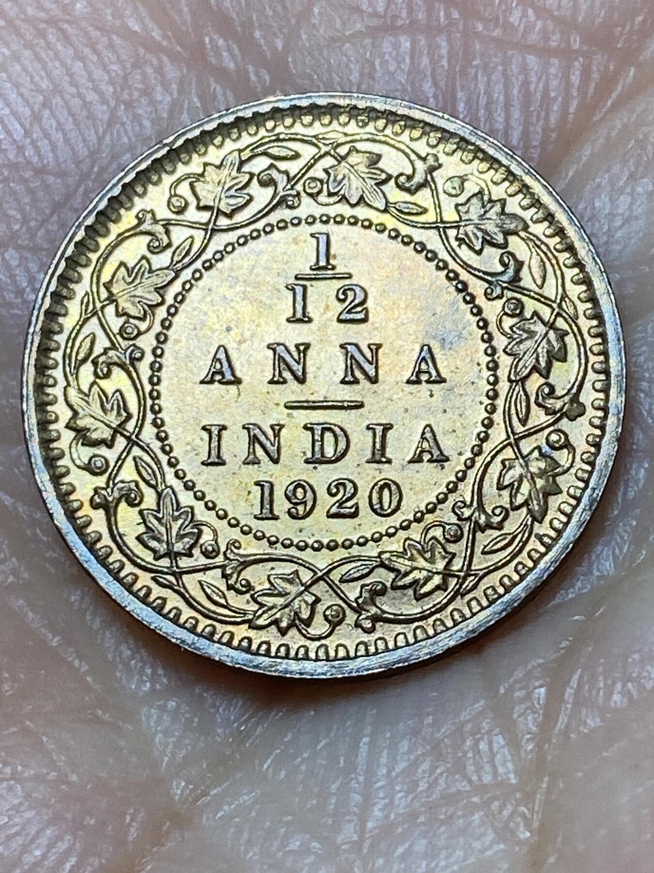 2026年第三十一场(总第二百场)英国一线回流散币新春特拍第三场(免佣金) 原光好品–英属印度1920年1/12安娜(乔治五世时期，c版加尔各答造)