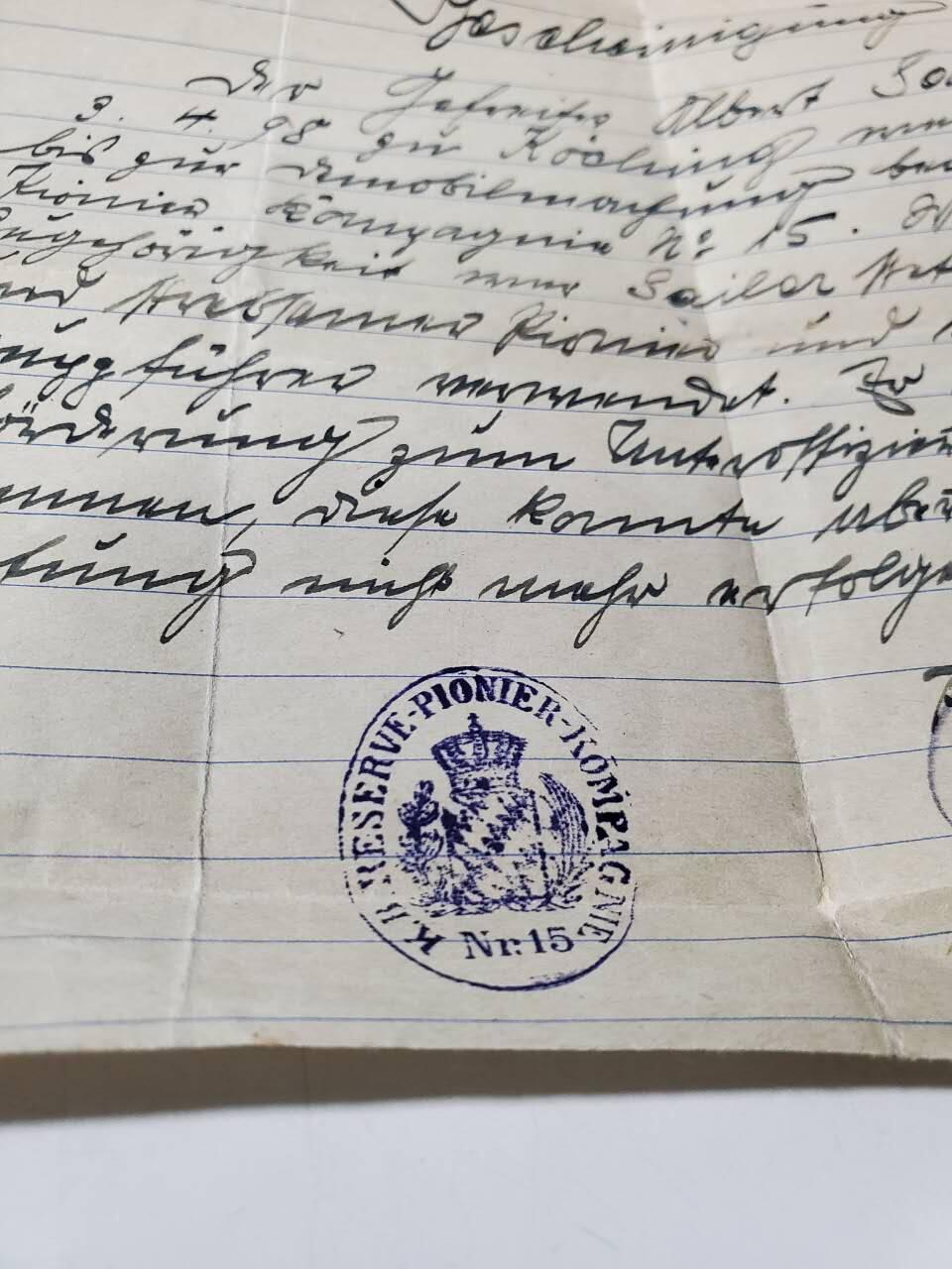 韵星假日军品类拍卖第42期 -- Rimey Holidays Militaria Auction 42 德意志帝国巴伐利亚王国士兵证带战地备注/信件一套