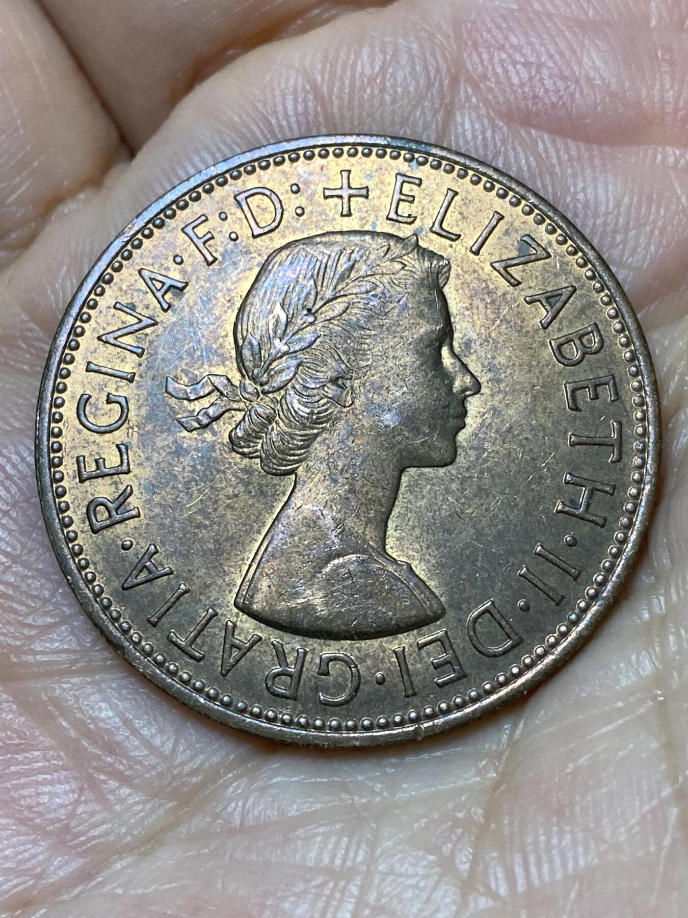 2026年第三十一场(总第二百场)英国一线回流散币新春特拍第三场(免佣金) 带光好品–英国🇬🇧1967年1便士(伊丽莎白二世青年桂冠第二版，普制币关门年)