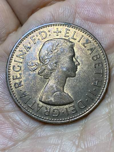 2026年第三十一场(总第二百场)英国一线回流散币新春特拍第三场(免佣金) 带光好品–英国🇬🇧1967年1便士(伊丽莎白二世青年桂冠第二版，普制币关门年)