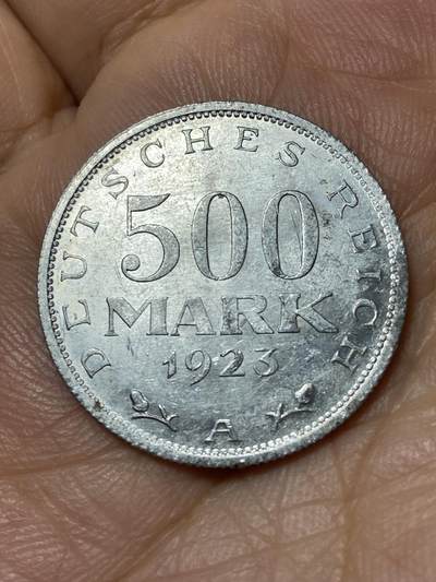 2026年第三十一场(总第二百场)英国一线回流散币新春特拍第三场(免佣金) - 德意志魏玛共和国1923年500马克(A标，柏林造)