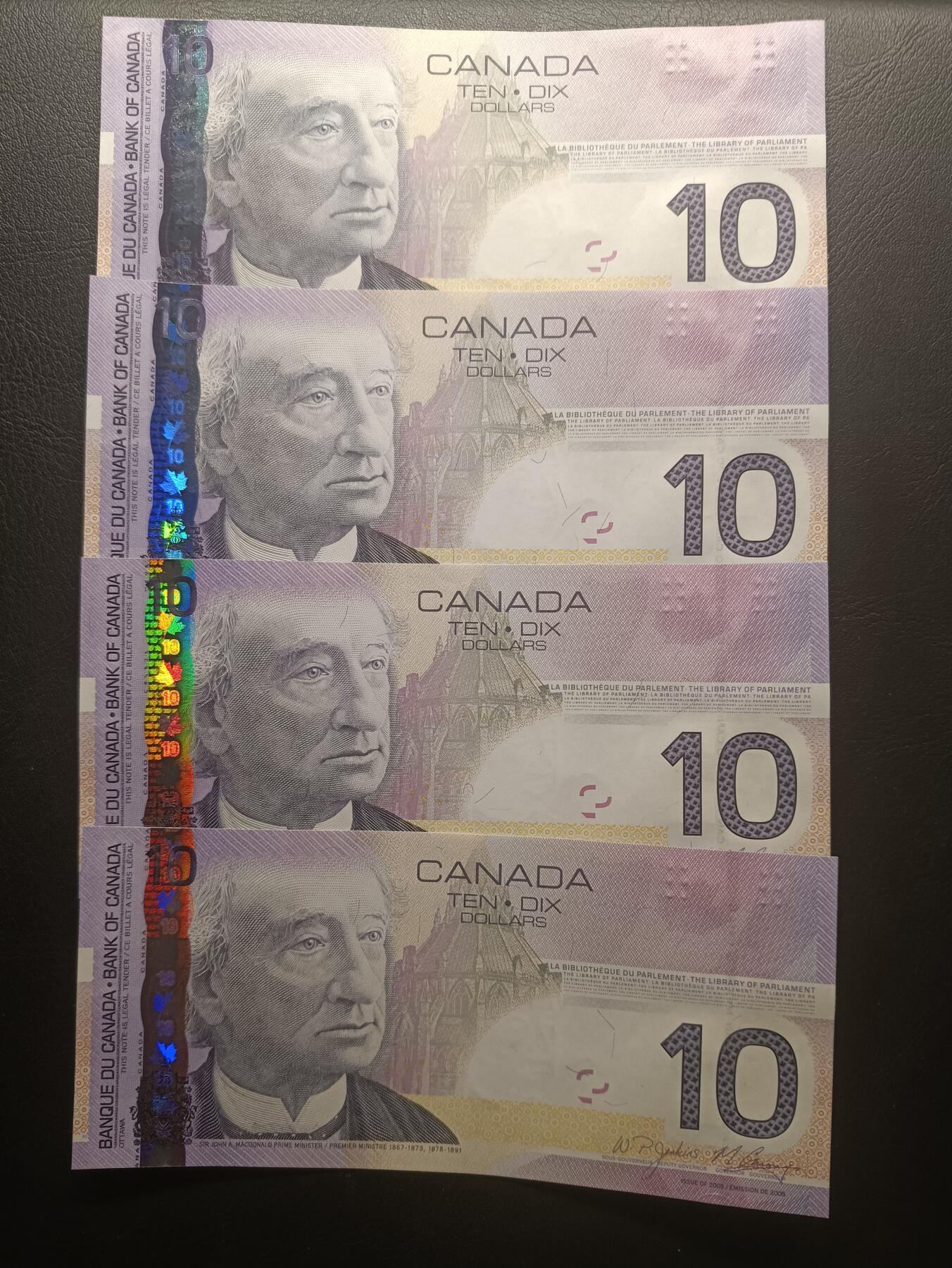 【年后首拍！】2026二月第三期，总217期 加拿大2005版10元UNC-批量四张