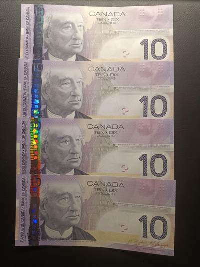 【年后首拍！】2026二月第三期，总217期 - 加拿大2005版10元UNC-批量四张
